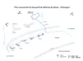 Schematic plan of the Mouiz - Alchangue defense system.