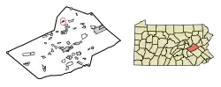 Location of Ringtown in Schuylkill County, Pennsylvania.