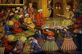 Shah of Safavid Empire Abbas I meet with Vali Muhammad Khan