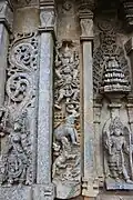Wall bas-relief depicting Vishnu carried by Garuda