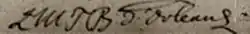 Bathilde d'Orléans's signature