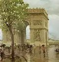 Place de L'étoile, oil on cardboard