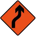 Curve to right (Left if symbol is reversed)