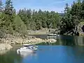Boats at anchor in the park
