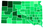 Support for Howie by county:   >10%   7–8%   6–7%   5–6%   4–5%   3–4%   2–3%   1–2%   <1%