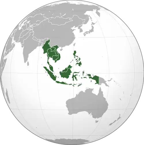 Location of Southeast Asia.