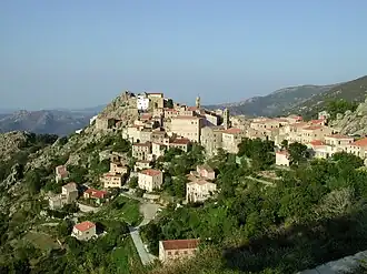 A view of the village from the D663 road from Nessa