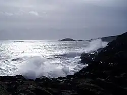As the sea level rises it moves further inland.