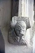 Vestry door, left hand hood stop