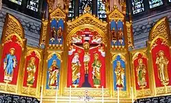 Behind the altar