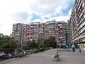 The largest apartment building in Savica, known colloquially as the "officer's skyscraper"