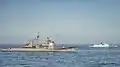 Yiyang underway with USS Monterey on 7 November 2015.