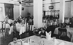 Dining room of the Hotel Corones