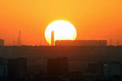 Seen from Shanghai Changning District (~60–70 km)