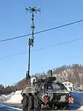 A TPz FUCHS 1 of the Dutch army in electronic warfare configuration.