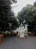 The parish war memorial in front of the church.