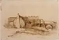 Tank Stream, Sydney, 1842, John Skinner Prout 18 x 26 cm. watercolour (sepia wash) State Library of New South Wales