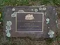 Plaque noting first school site in Simsbury
