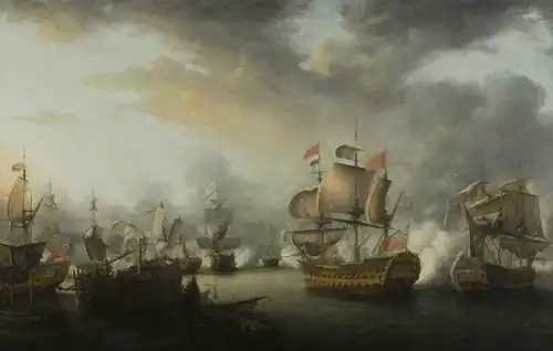 The Close of the Battle of the Saintes by Nicholas Pocock