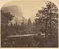 Mount Watkins photographed in 1861 by namesake Carleton Watkins