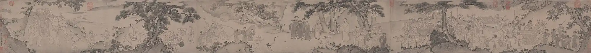 Image 12The painting depicts the retired emperor Trần Nhân Tông who has now become a monk and returned to Hanoi from his hermitage in Vũ Lâm.