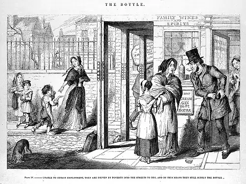 (4) Unable to obtain employment, they are driven by poverty into the streets to beg, and by this means they still supply the bottle.