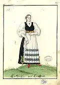 Traditional Saxon woman costume from Brașov (German: Kronstadt)