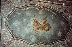 Painted trompe-l'œil mosaic, floor in the Villa Paradou in Nice, France, by Rainer Maria Latzke