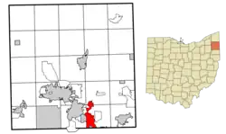 Location of Girard in Trumbull County, Ohio.