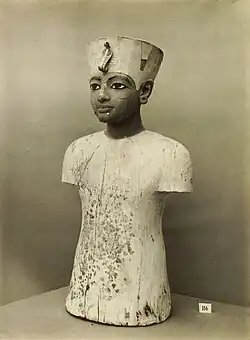 A painted, wooden figure of Tutankhamun found in his royal tomb