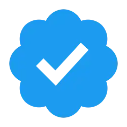 Blue circle with a checkmark in the middle