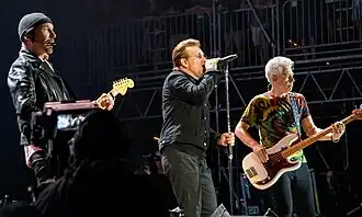 U2 on the Joshua Tree Tour 2017, the most recent of their eight that achieved highest-grossing tour of the year