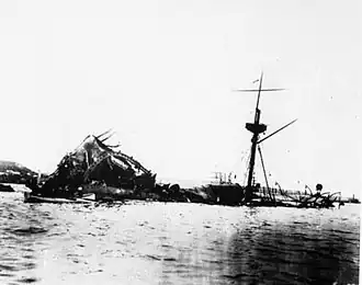 Image 13The wreckage of the USS Maine, photographed in 1898 (from History of Cuba)