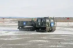 A small unit support vehicle undergoes testing on ARTC's Mobility Test Track.