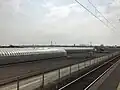 A view of Miyazaki Airport from the station platform.