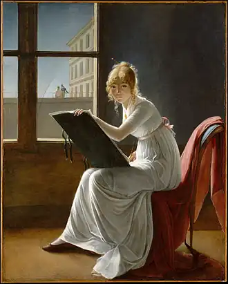 Portrait of Charlotte du Val d'Ognes; by Marie-Denise Villers; 1801; oil on canvas; 161.3 x 128.6 cm; Metropolitan Museum of Art[32]