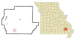 Location of Williamsville, Missouri