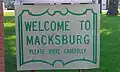 Welcome sign in city park
