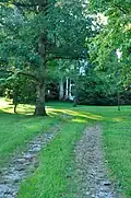 White House, September 2018, looking west towards the gravel road entrance