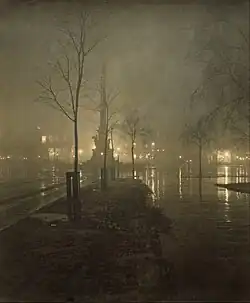 A wet night in Columbus Circle