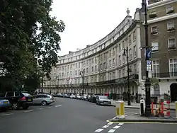 Wilton Crescent with the High Commission in the distance
