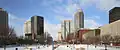 Kiener Plaza during the winter before reconstruction
