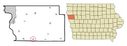 Location of Hornick, Iowa