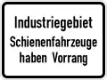 Industrial area (trains have priority)