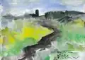 Keitum Kirche, 2002, watercolor, sketchbook "Sylt"