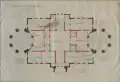 Plan of the 1st floor of the Palácio Monroe drawn in 1924, preserved in the National Archives of Brazil.