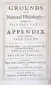 Grounds of Natural Philosophy, 1668, Title page