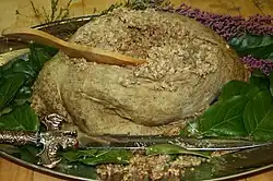haggis on a platter