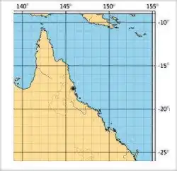 Figure 3. Distribution map of Platynectes brancuccii, north-eastern Queensland, Australia